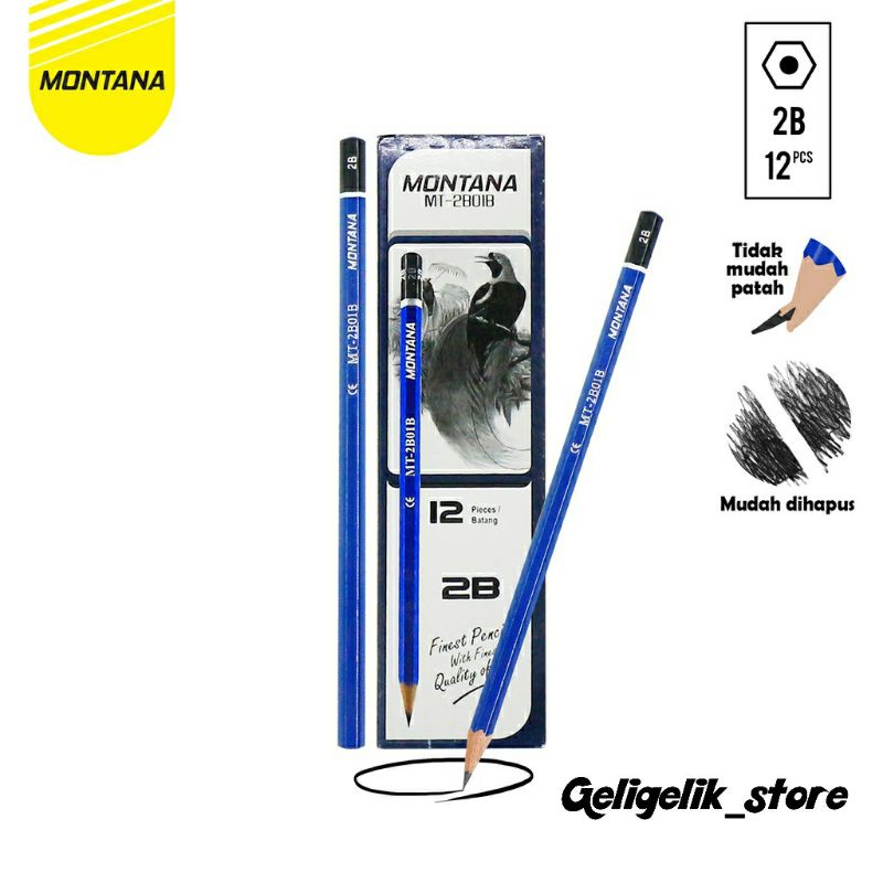 

(LUSIN) PENSIL 2B MONTANA MT-2B01-B BIRU / HIJAU