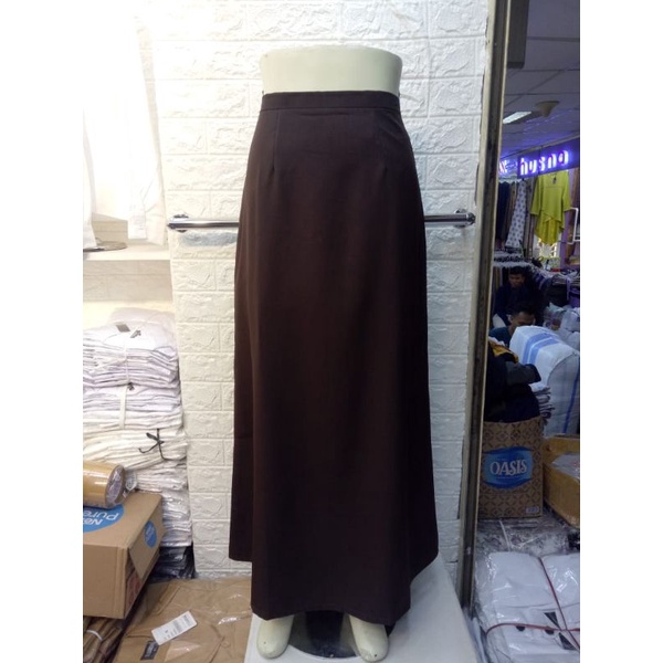 Lichandra rok hitam,dongker,coklat / rok span / bawahan / rok dinas / guru/ pns-Coklat rok A