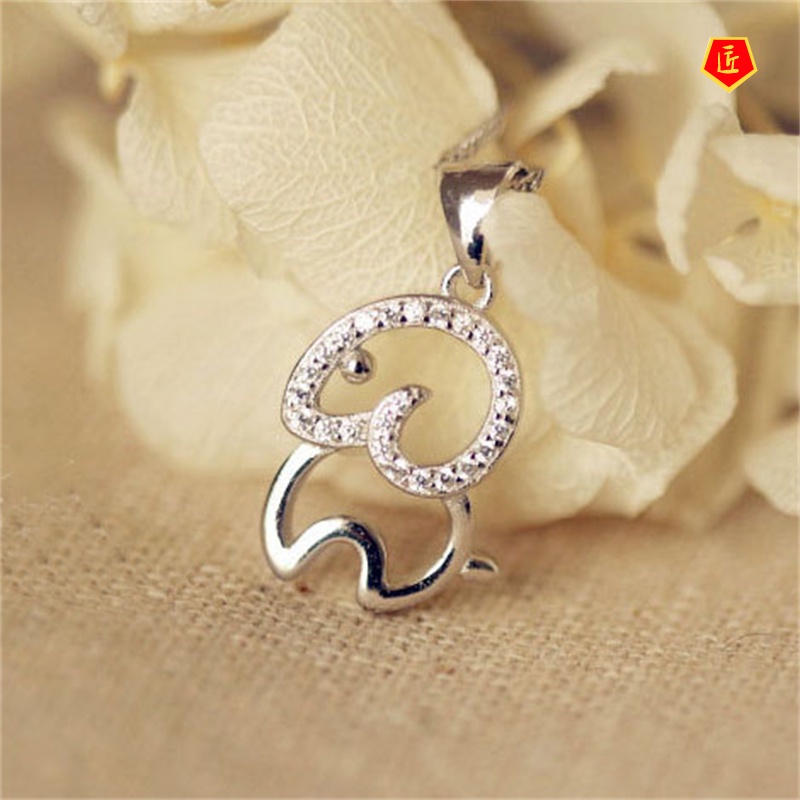 [Ready Stock]Zodiac Sheep Hollow out Silver Necklace Elegant Fashion