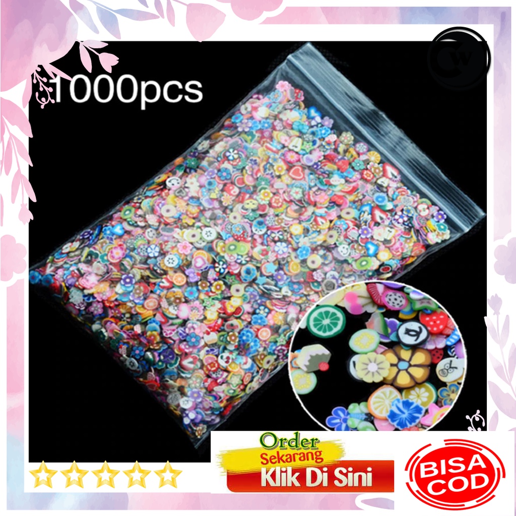 Hiasan Kuku Nail Art Tips Filler Slime Fruit 1000 pcs