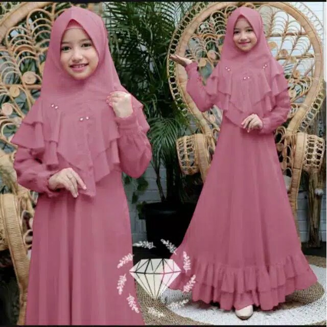 GAMIS ANAK TANGGUNG MARYANTI SYARI KIDS | bahan SHAKILA untuk anak umur 9 - 15 thn FREE HIJAB