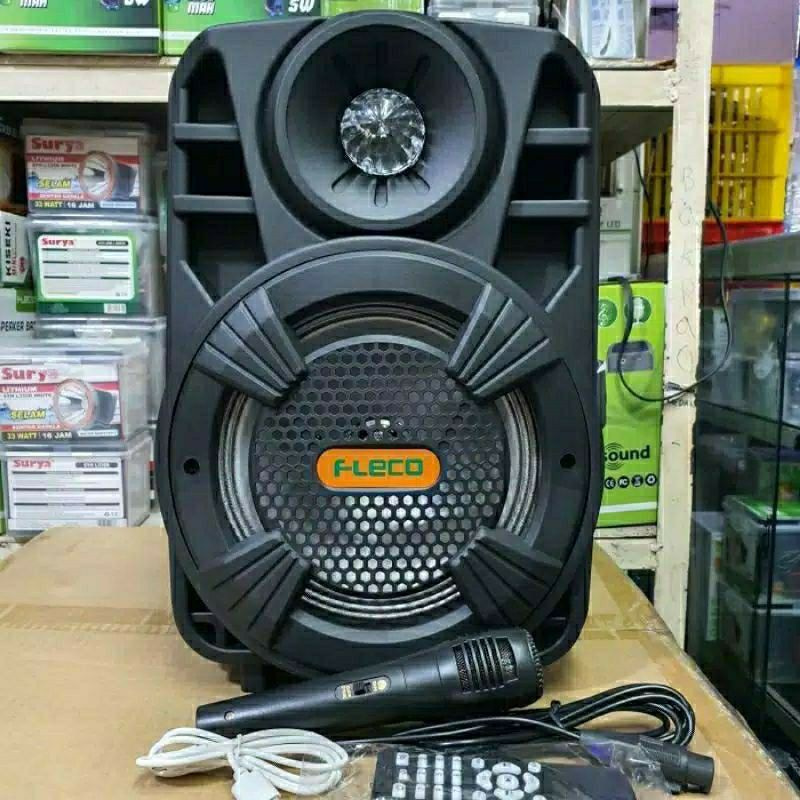 Fleco Speaker Bluetooth F804N Free Mic Karaoke/Salon Aktif Super Bass Subwoofer 8,5 Speaker wireless