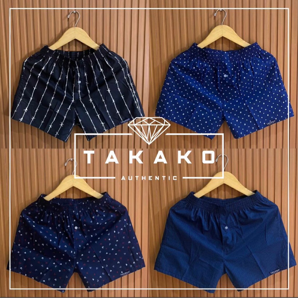 Takako - Boxer Pria Wanita Dewasa Bahan Katun Motif Printing Complete Variant