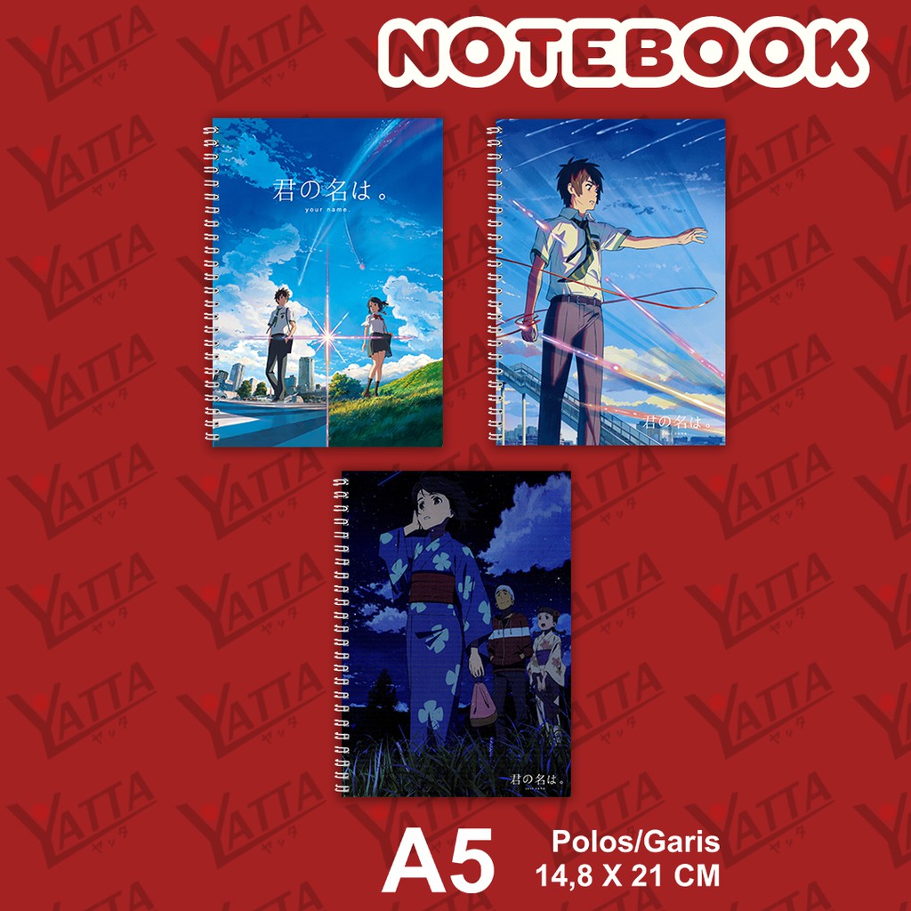 

Notebook Anime kimi no nawa / Your Name. Merchandise Ukuran A5(21cm x 15cm) YOTAKUSHOP