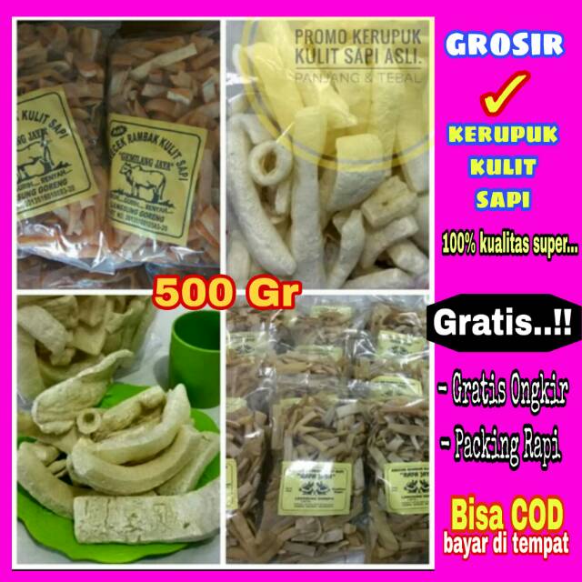 

PRODUSEN Kerecek Rambak sapi Krupuk / Kerupuk Kulit Sapi SUPER