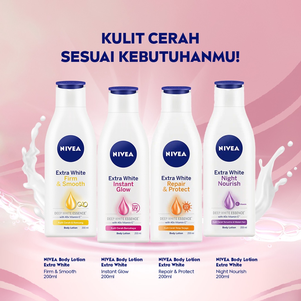 NIVEA Body Lotion Extra Bright Repair &amp; Protect SPF15 380ml x3 - Mencerahkan kulit kusam, melembapkan