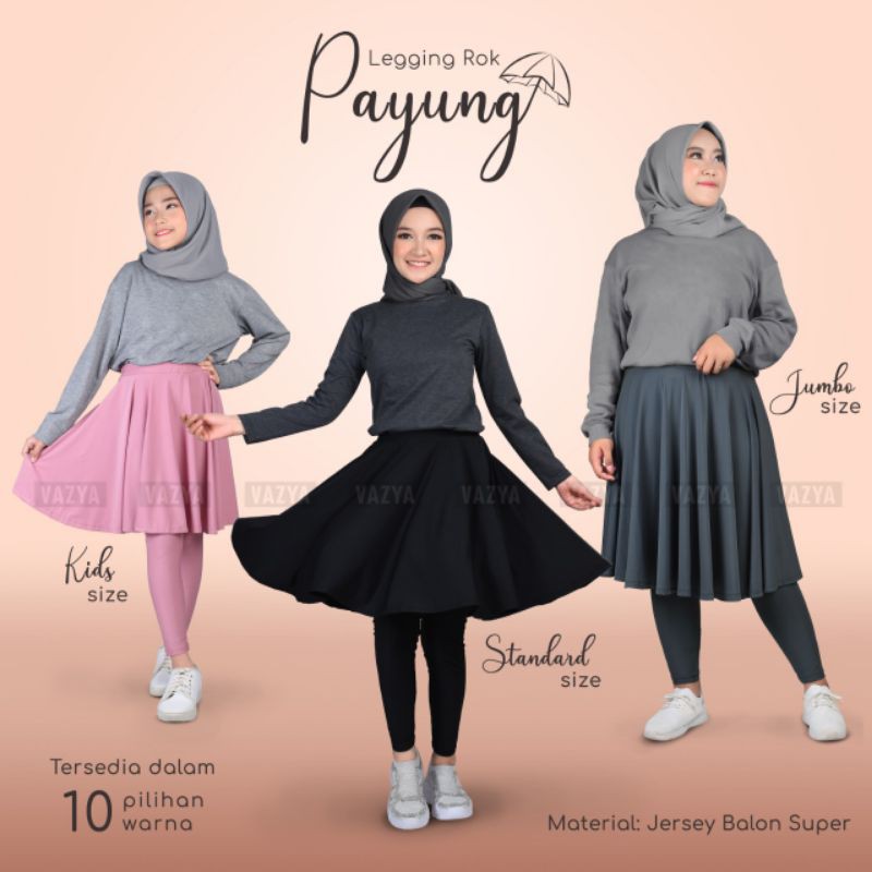 Rok Olahraga /Legging / leging Rok Payung Jumbo