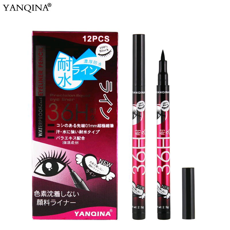 

YANQINA 36H Eyelliner Pensil Cepat Kering warna hitam