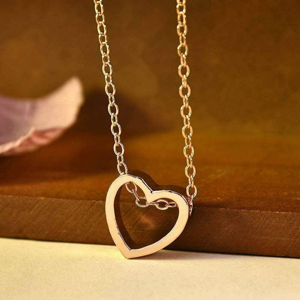 R-flower Heart Pendant Hadiah Aksesoris Choker Rantai Stainless Steel