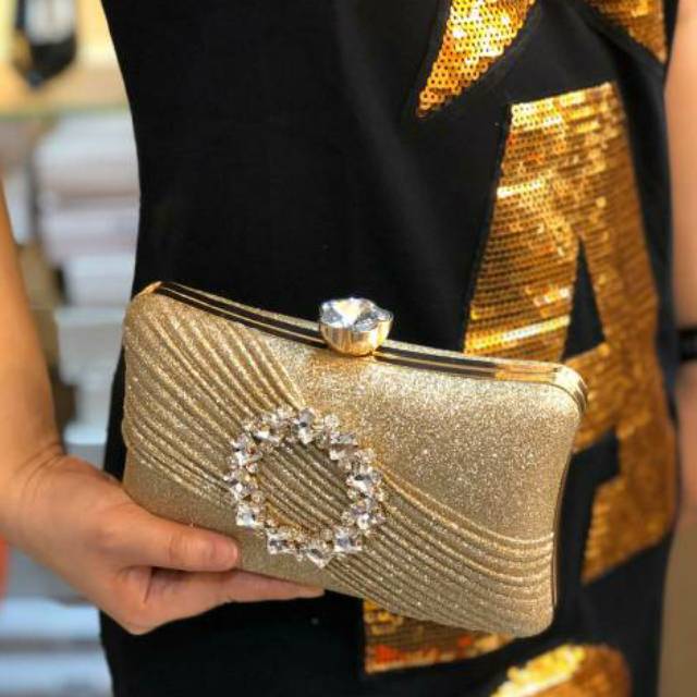 Tas Pesta JAYLA Embellished Crystal Box Clutch