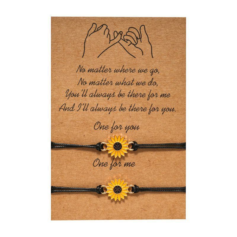 2 pcs gelang magnet/Sepasang Gelang Couple Magnet Gelang Tali Couple Magnet Attract-Sunflower
