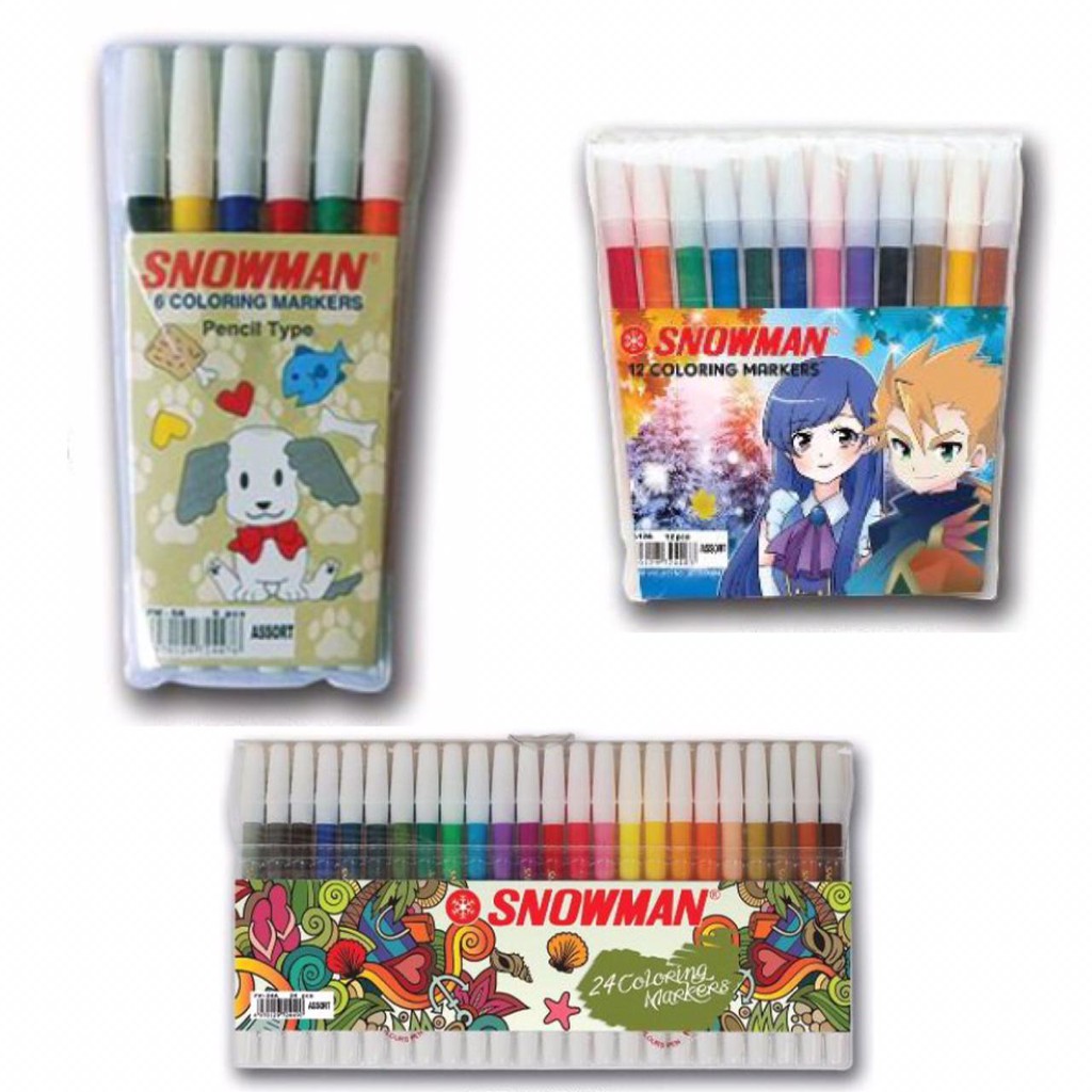 

[SNOWMAN] Spidol Isi 6 / 12 / 24 - Sign Pen Pencil Marker EN71-3