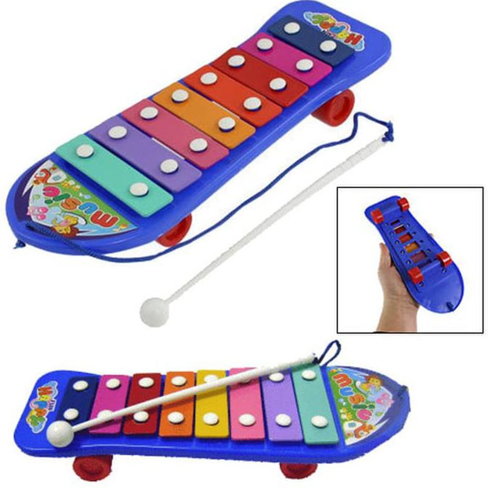 Mainan Anak Xylophone Music Pelangi Bentuk Skateboard Kulintang Baby Shopee Indonesia