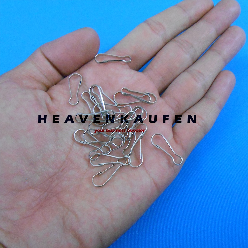 Kait Pengait Pramuka Kecil 2 cm Lebar Lubang 4 mm Nikel Silver Per Pack isi 50 Pcs