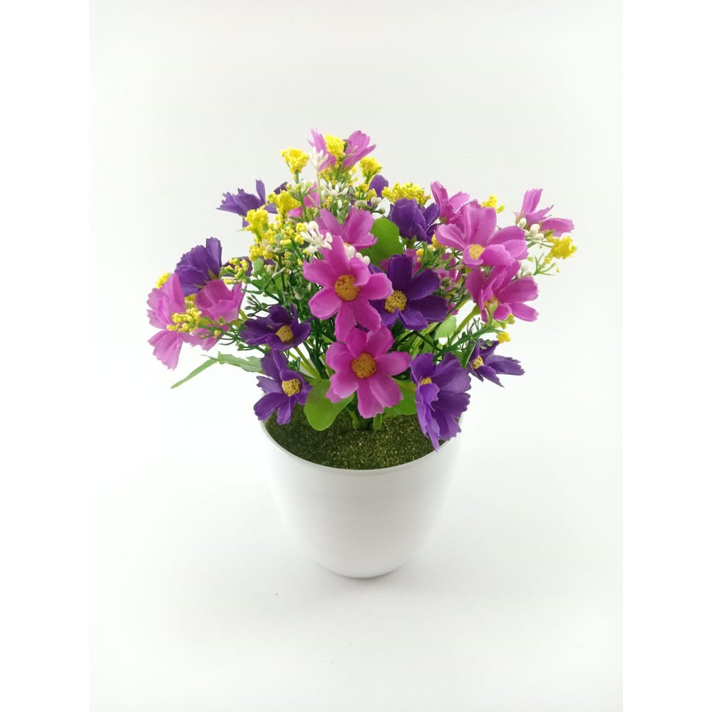 COD BUNGA DAISY  BUNGA PLASTIK BUNGA ARTIFISIAL BUNGA PAJANGAN IMITASI TANAMAN  HIAS PLASTIK  BP8801-UNGU TUA