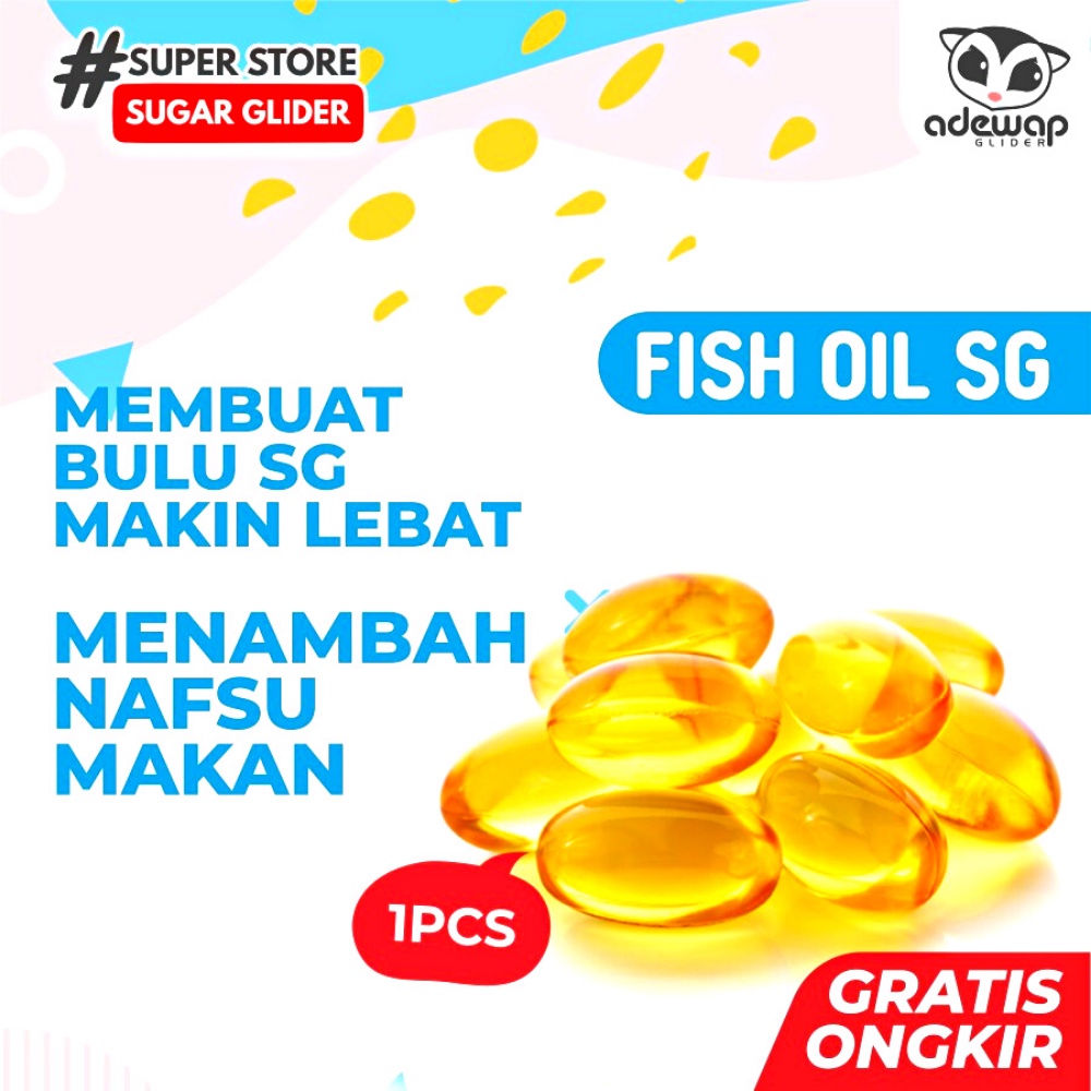 ADEWAP GLIDER Fish Oil Sugar Glider Minyak Ikan Nutrisi Vitamin Perawatan Bulu Hewan Sugar Glider