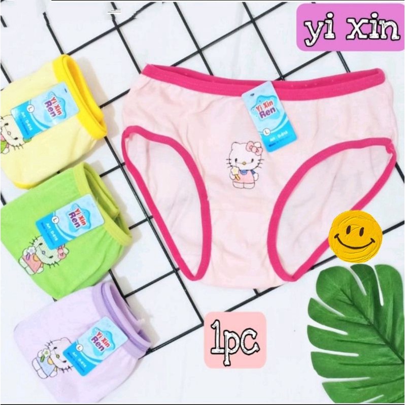 1pc_ CD anak perempuan yi Xin ren  bordir Kitty / CD yi xin ren / celana dalam anak murah katun