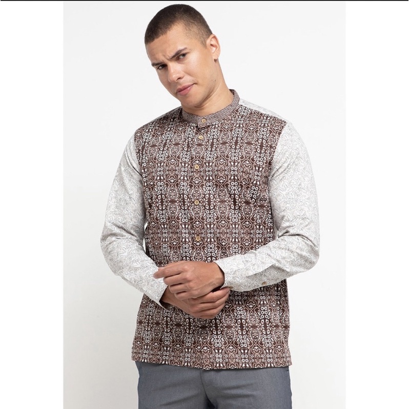 MEN’S TOP Kemeja Koko Lengan Panjang Pria