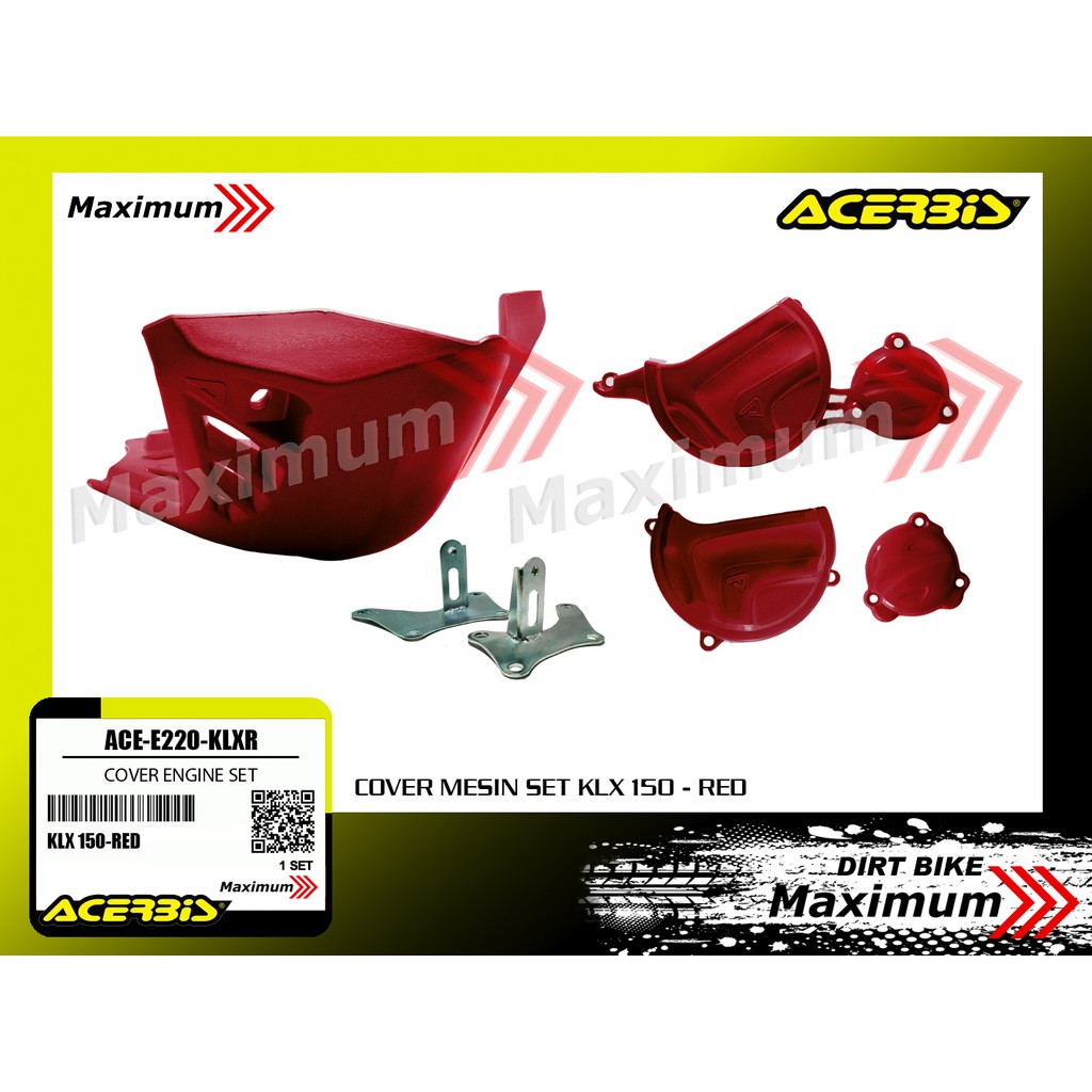 Acerbis Cover engine Red/ Tutup pelindung mesin set KLX, D Tracker Red