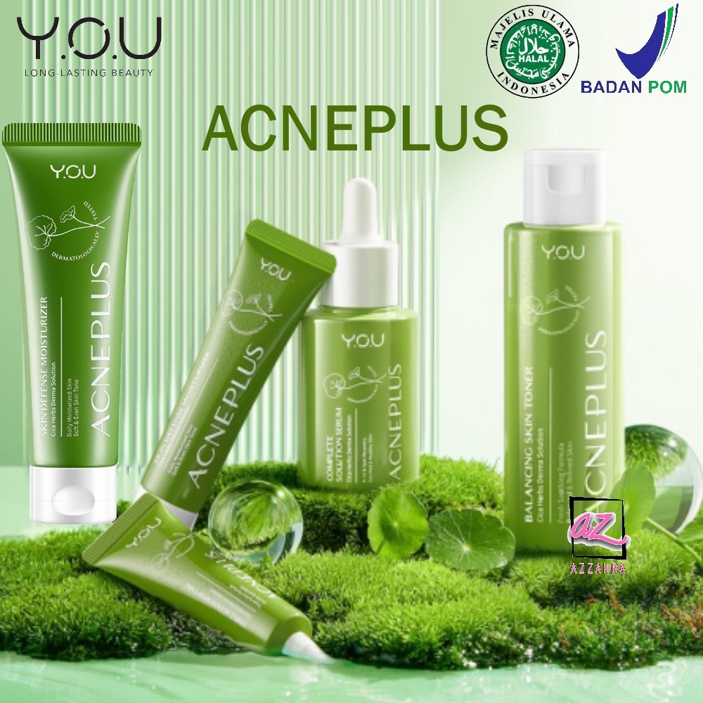 YOU AcnePlus Low pH Calming Cleanser 100ml | Triple Action Spot Care 15gr | Skin Defense Moisturizer 25gr | Complete Solution Serum