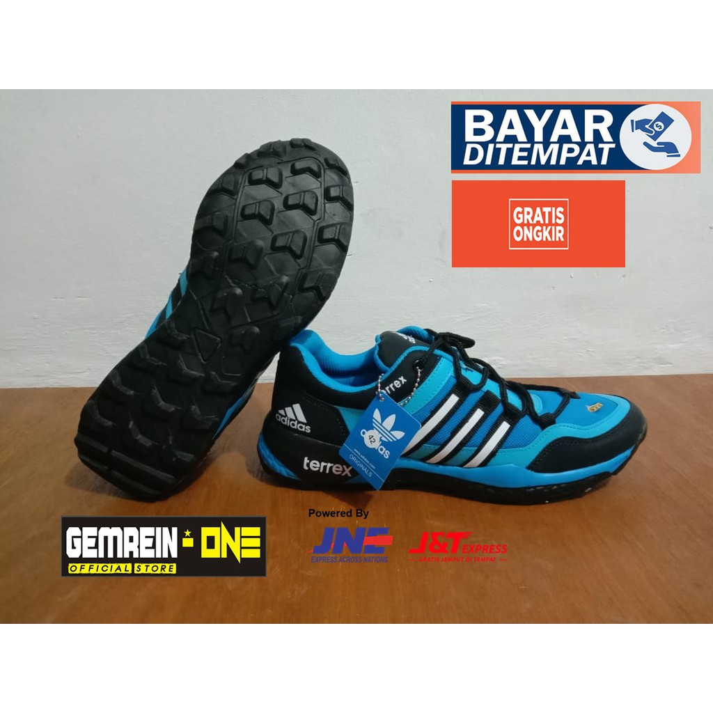 SEPATU ADIDAS TERREX OLAHRAGA SNEAKERS PRIA WARNA BIRU GRADE ORI