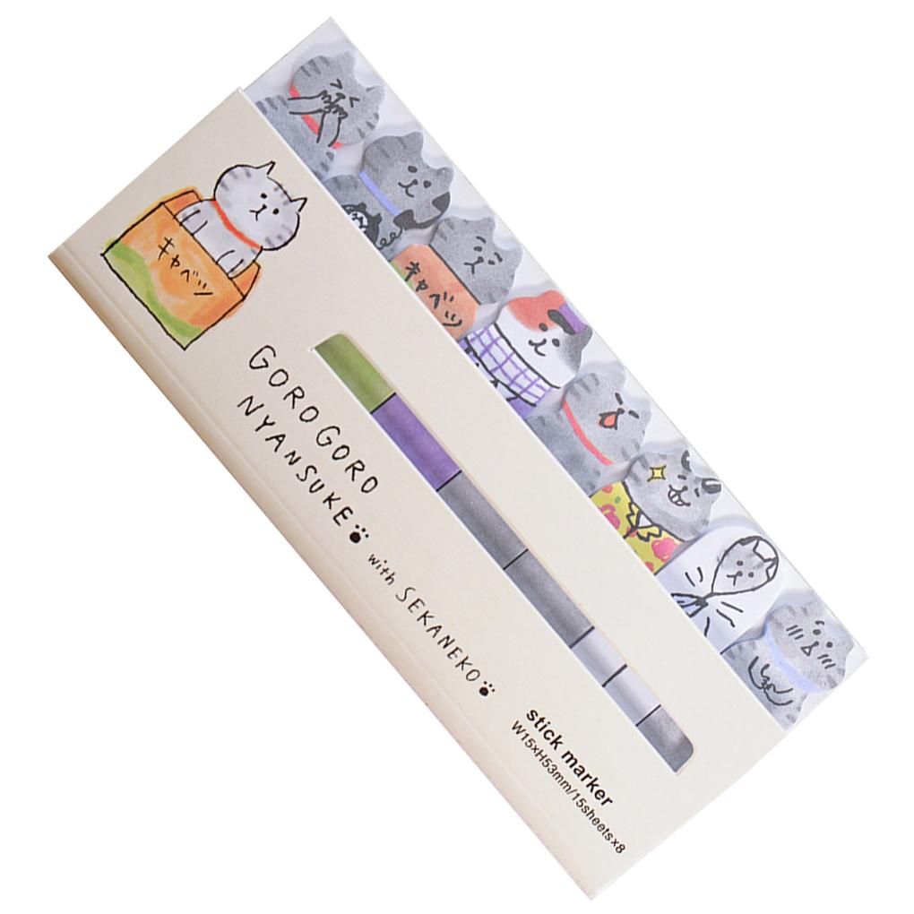 Huit Adorable Cartoon Animal Memo Pads Label Stiker Dekorasi Jadwal Harian Kantor