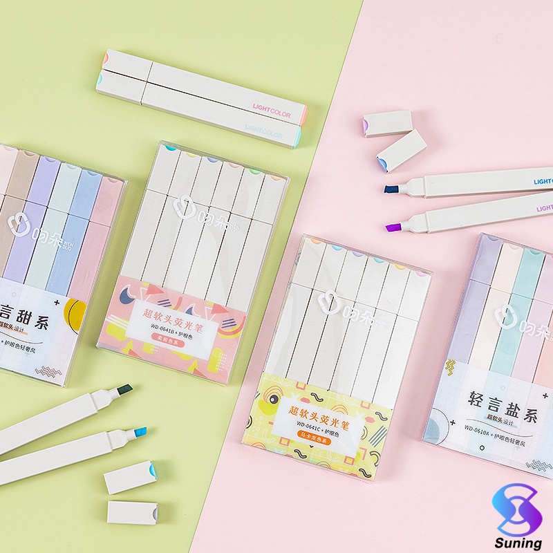 

COD MULTICOLOR pena stabilo siswa 6PCS/SET Stabilo / highlighter pastel 6 colors warna