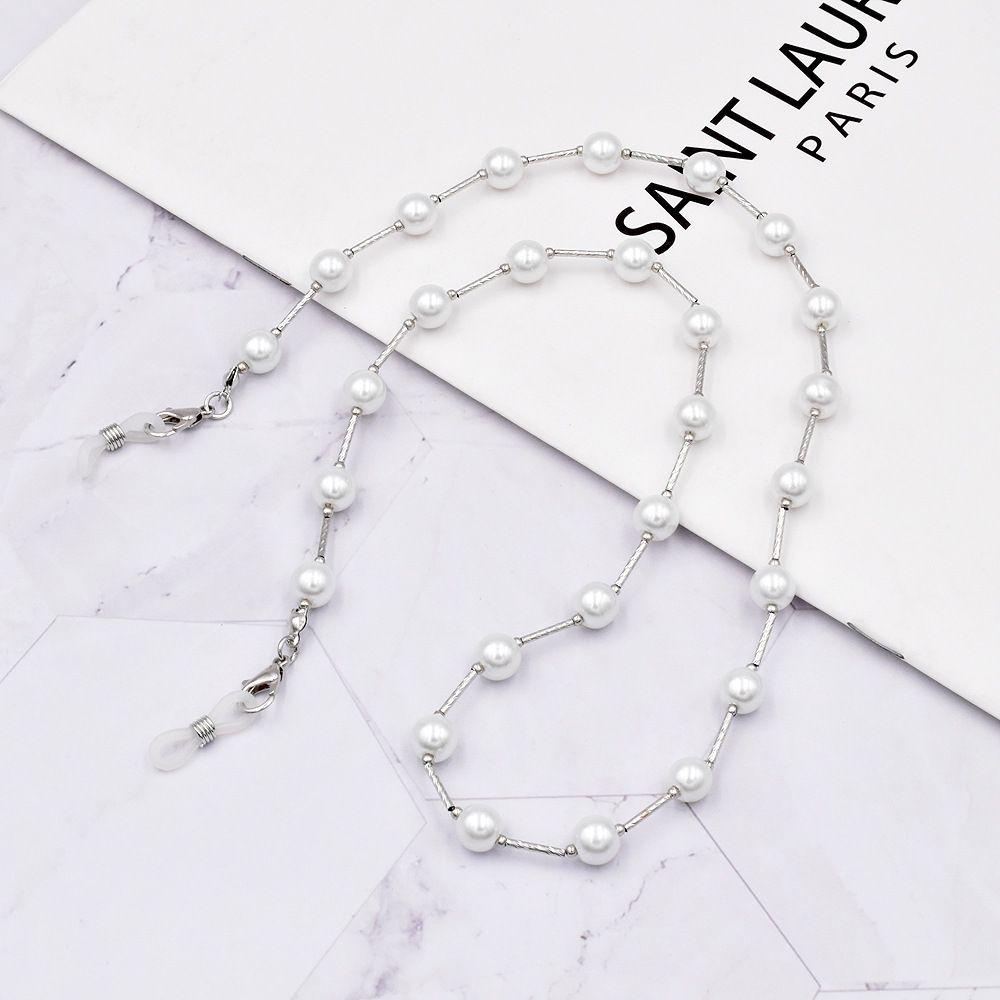 Nanas Rantai Kacamata Hadiah Kasual Tali Manik-Manik Mutiara Imitasi Tali Leher Sunglasses Chain