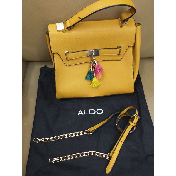 Tas Aldo Preloved warna kuning orange / Tas Aldo second / Tas Wanita