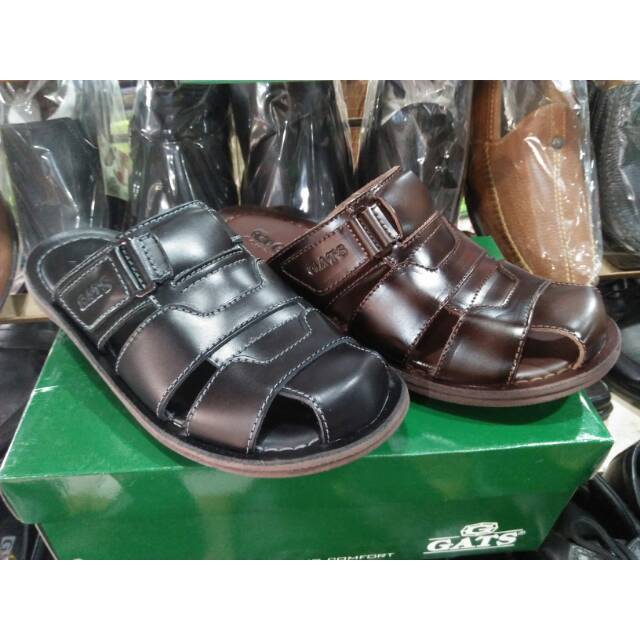 Sandal sepatu pria kulit asli merk Gats hg-061 original