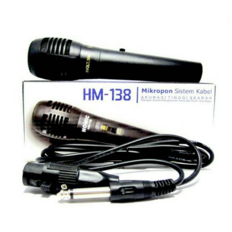 MIC Homic HM-138/MICROPHONE SONY /MIC KARAOKE MUSIK/MIC MASJID/Mic kabel/MIC murah