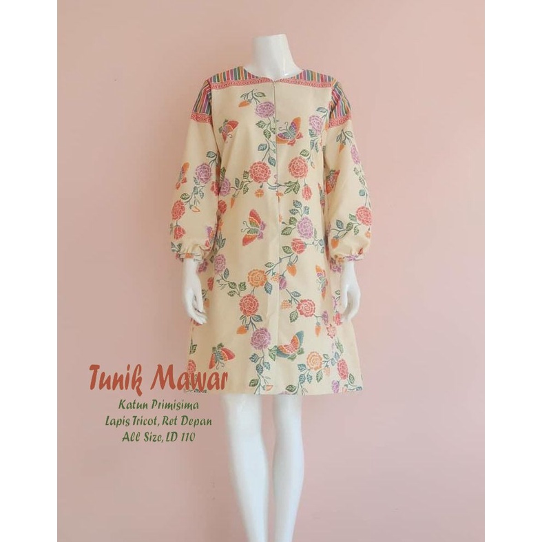 Batik Wanita Tunik Mawar Dress Batik by Florist