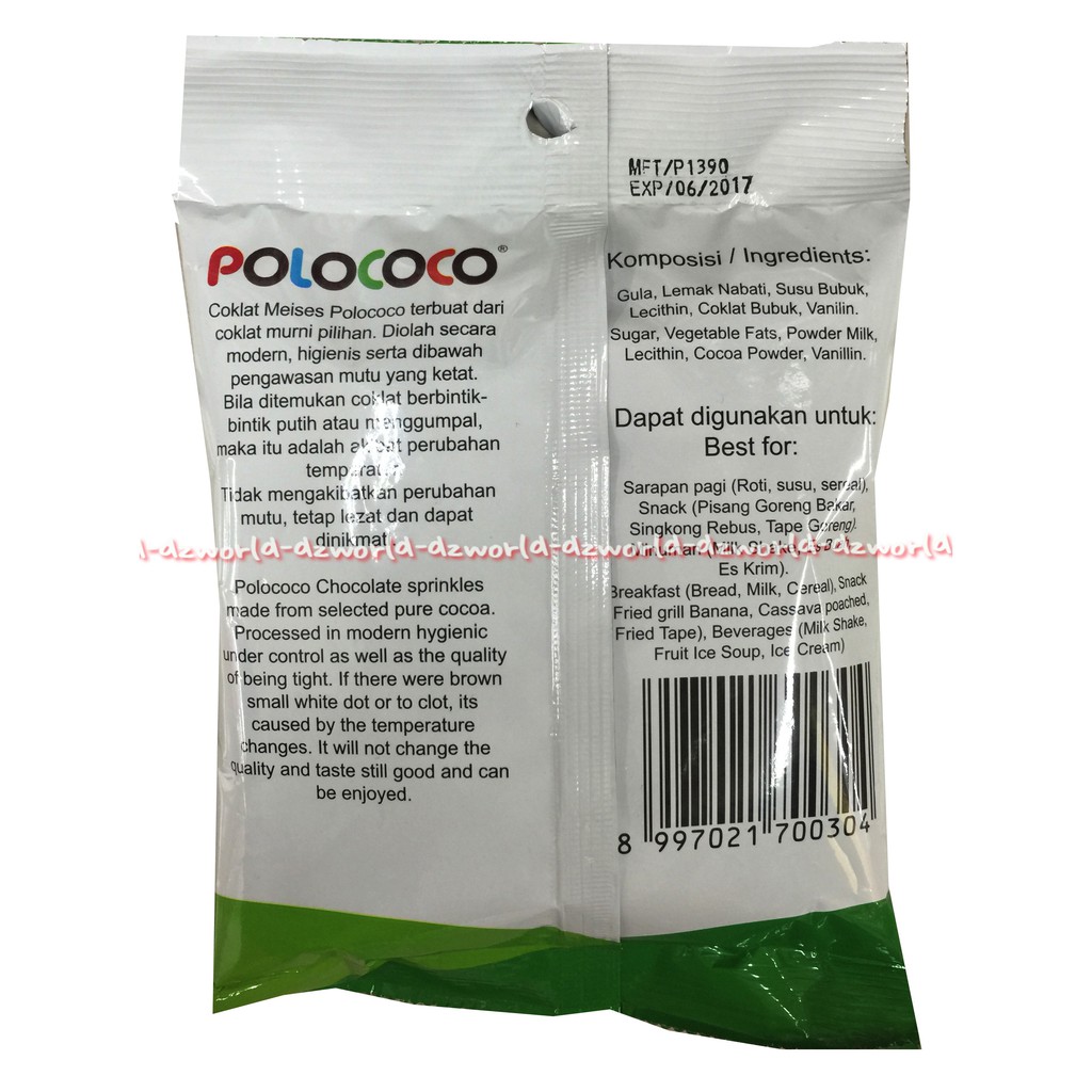 Polococo Classic 225gr Coklat Meises Polococo Classic Coklat Tabur Meses Cokelat Polo Coco Chocolate