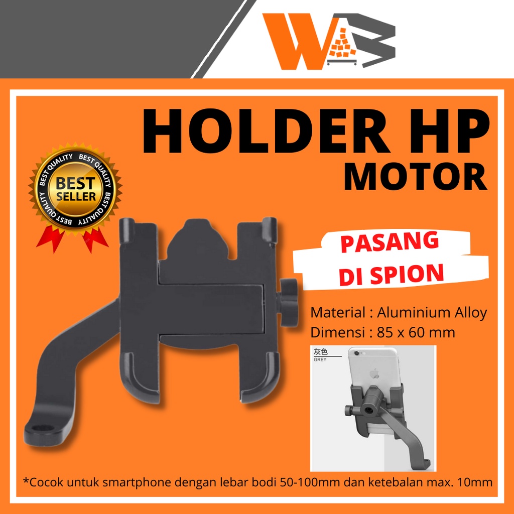 COD Holder Hp Motor Besi Pegangan Hp Di Spion Stang Motor Holder Smartphone Motor Full Metal Body C89