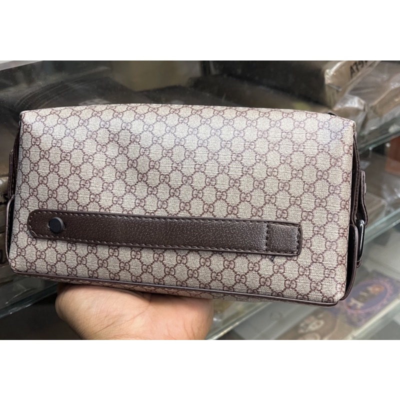 Clutch gucci leather Tas Tangan Card mirror pria/wanita