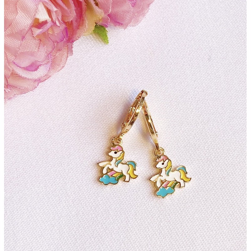 Anting Anak Titanium Silver Rainbow Unicorn