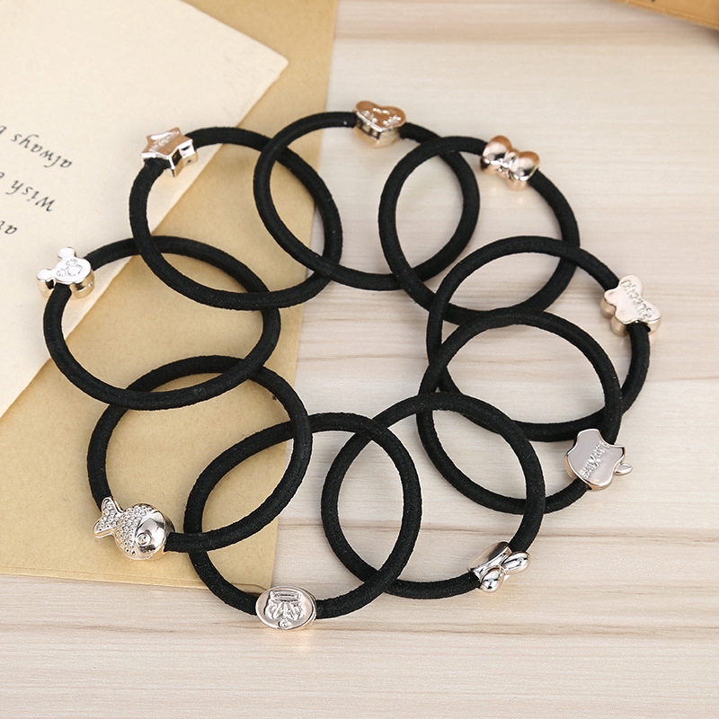 1pc Korean Hair Rope Tie Gold Bead Hair Accessories Ring Hairband