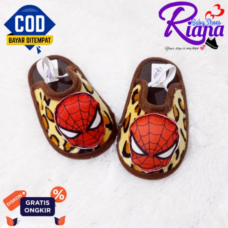 Sandal bayi Bapau Boneka Spiderman usia 6-18 Bulan