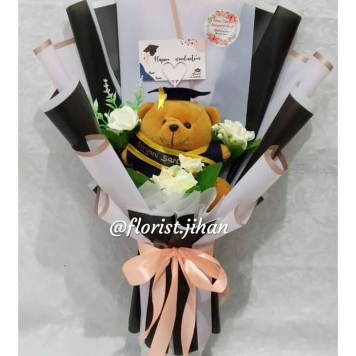 Buket Wisuda Premium/Buket boneka wisuda/Buket wisuda costume nama/buket wisuda nama gelar