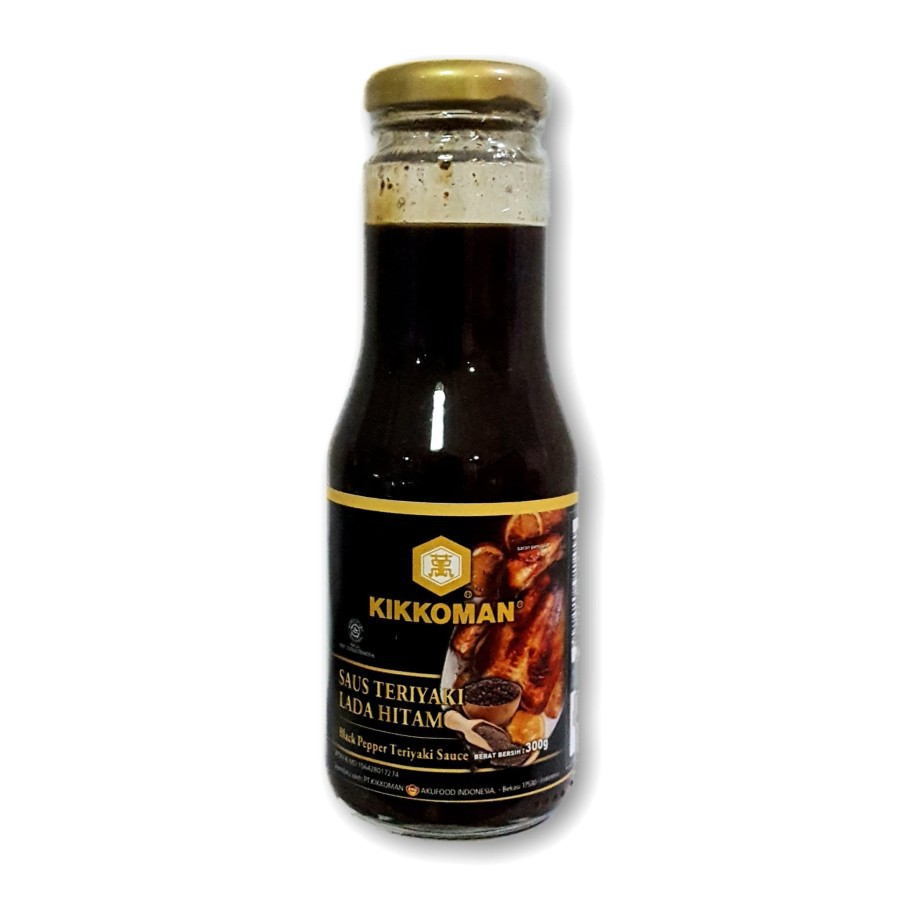 SAUS TERIYAKI LADA HITAM KIKKOMAN BLACKPEPPER TERIYAKI SAUCE 300GR HALAL DENGAN TEKSTUR MERICA