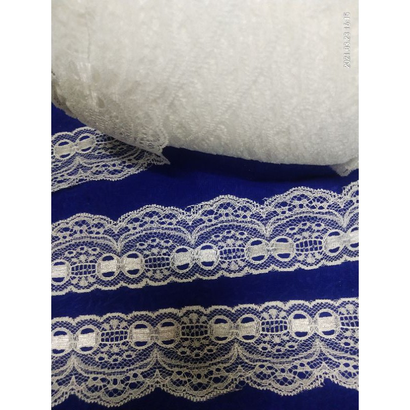 Renda bordir air kembang renda katun renda putih kembang renda bordir brukat renda mukena