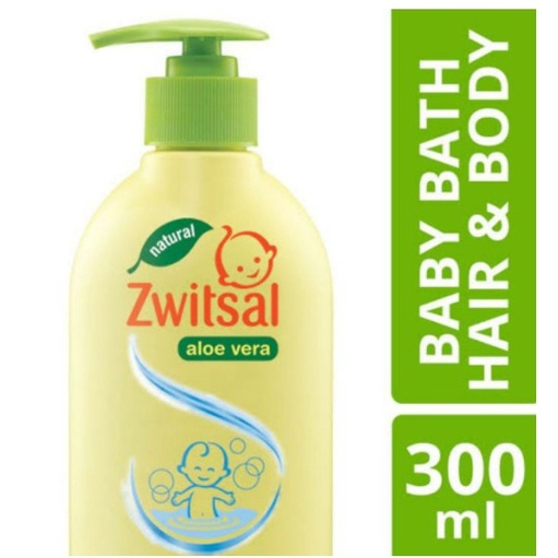 Zwitsal Baby Bath Aloe vera 2in1 Hair &amp; Body Pouch 450ml, 300ml sabun mandi refill