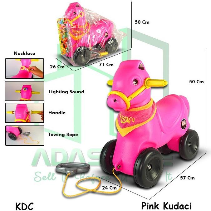 Mainan Kuda Kudaan Bisa Dinaiki Dorong Sepeda Anak Ride On Tolo Car - PInk ---Terbaru---