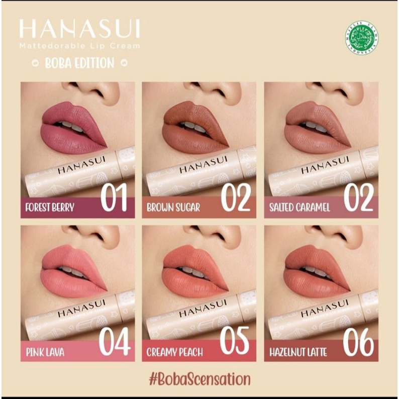 HANASUI MATTEDORABLE LIPCREAM BOBA / Hanasui Lip Cream Boba Series