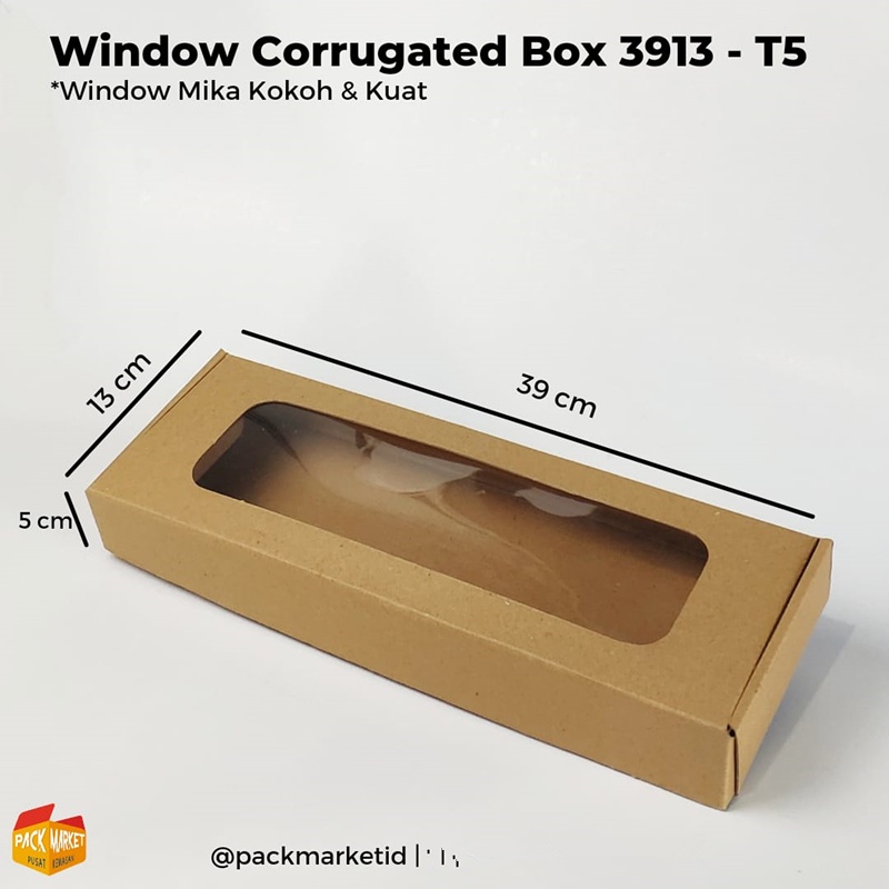 

Window Corrugated Box 39x13-T5 cm (Min pembelian 2pc) / kemasan kado / hampers box