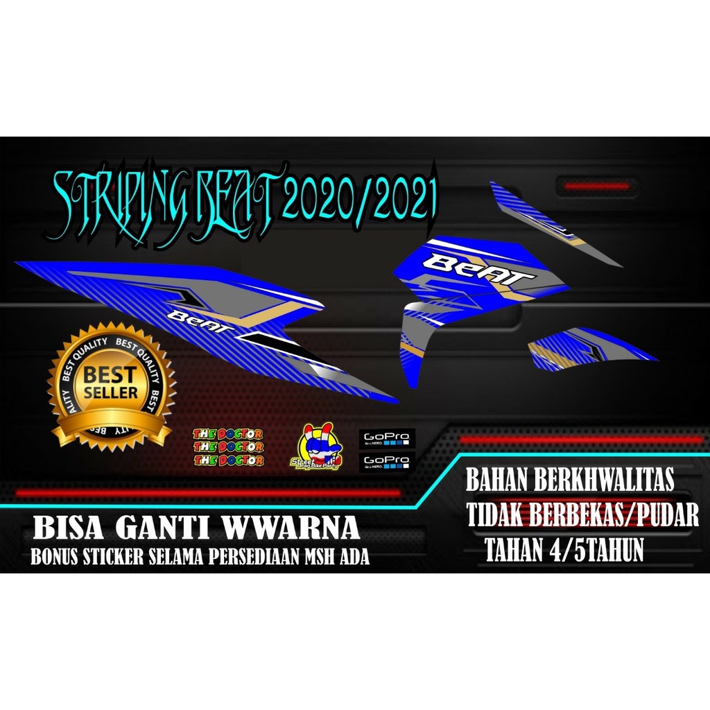 Variasi Sticker Striping Motor - Sticker Motor BEAT 2020-2021 Variasi Warna Motor