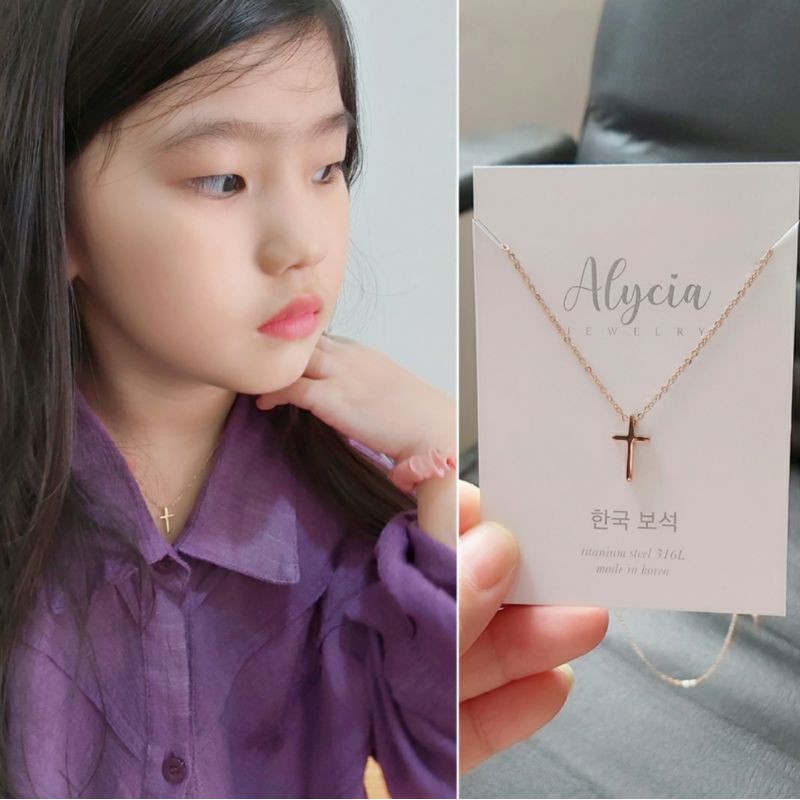 Kalung Salib dewasa anak bayi  Original + Box Anti Karat