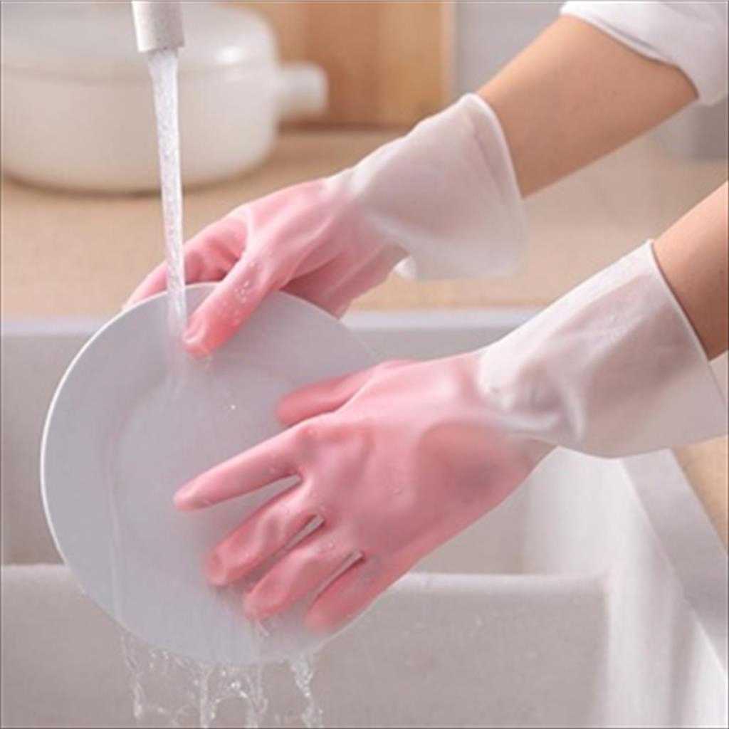 WHI Sarung Tangan Plastik ElastisTebal Latex Sarung Tangan Cuci Piring / Sarung Tangan Berkebun Semua Ukuran