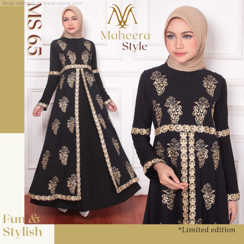 PROMO TOKO BARU!! ABAYA BORDIR PREMIUM || by: Maheera Style