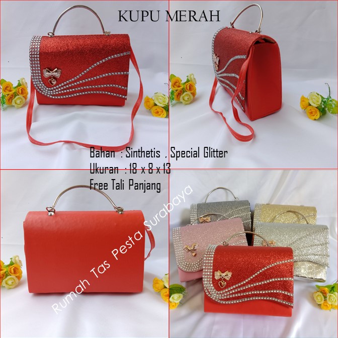 Tas Slempang,Tas Etnik,Tas Kekinian,KUPU MERAH